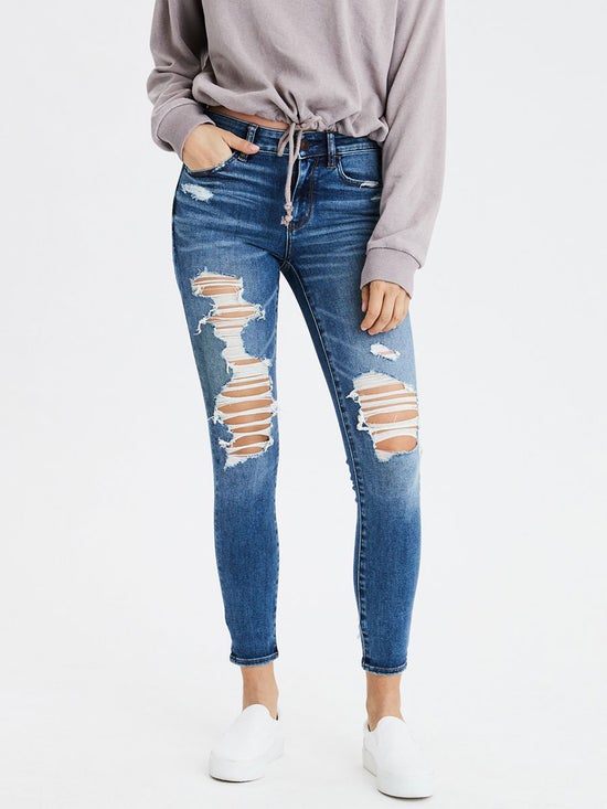American Eagle Womens Blue Denim Jegging Jeans Size 0 - beyond exchange