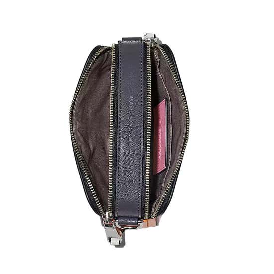 The Snapshot Small Leather Camera Bag In Candy Pink Multi