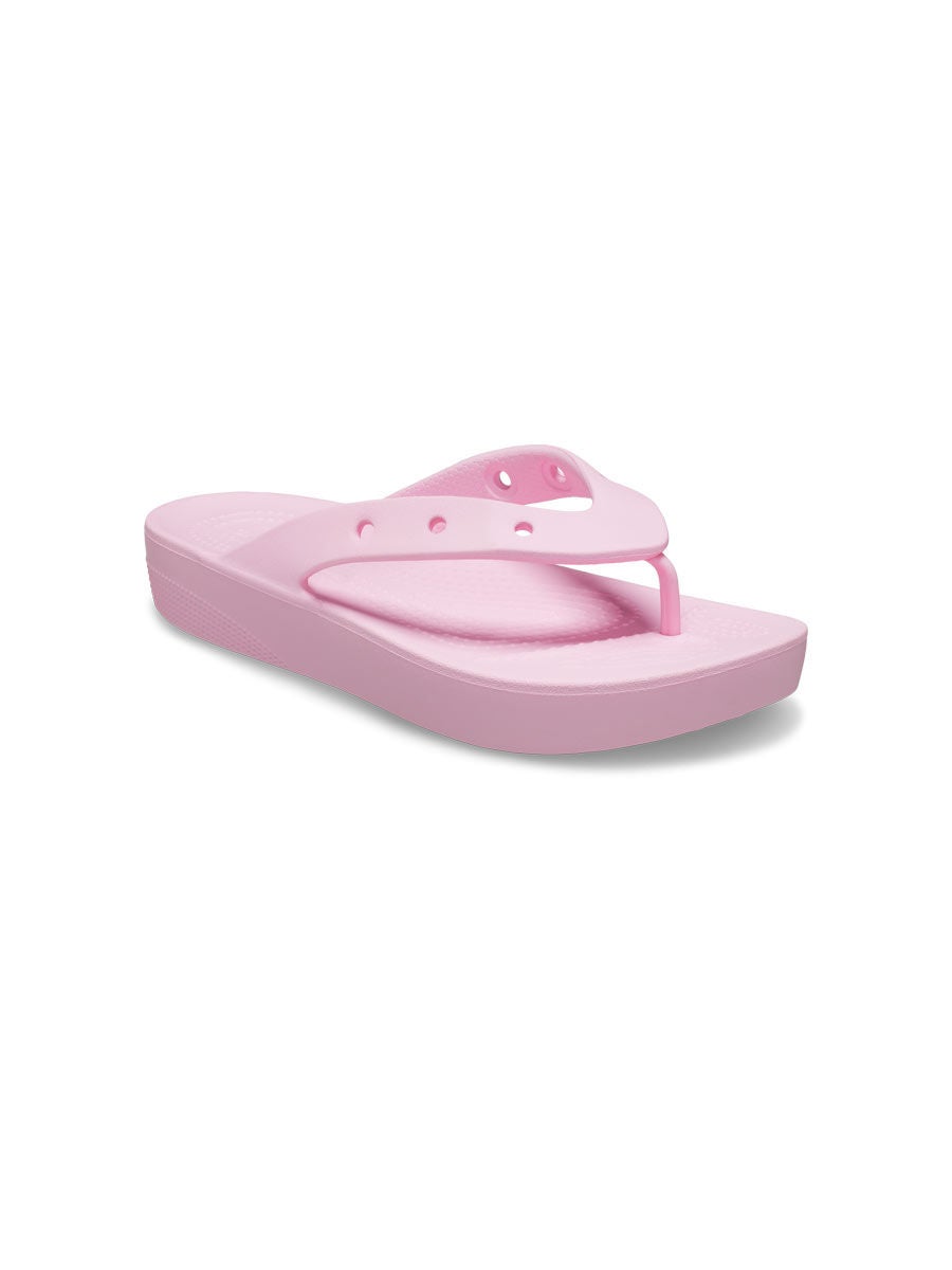 Crocs pink flip top flops