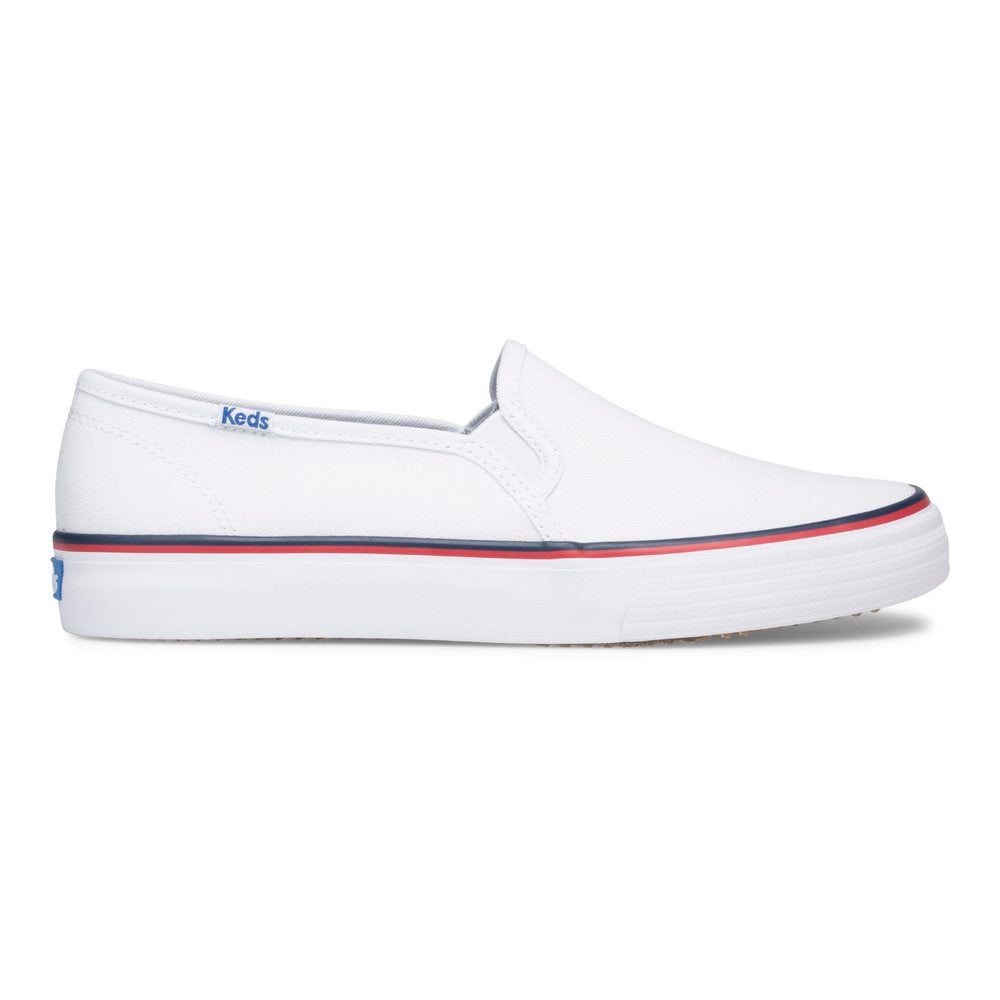 Keds double decker sales slip on white