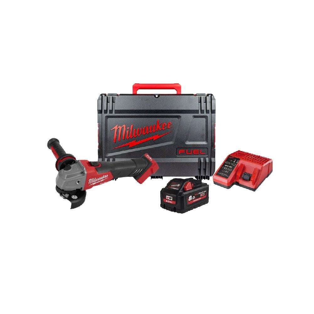 MILWAUKEE M18 FUEL 100mm GRINDER WITH 8AH BATTERY AND M18 M12