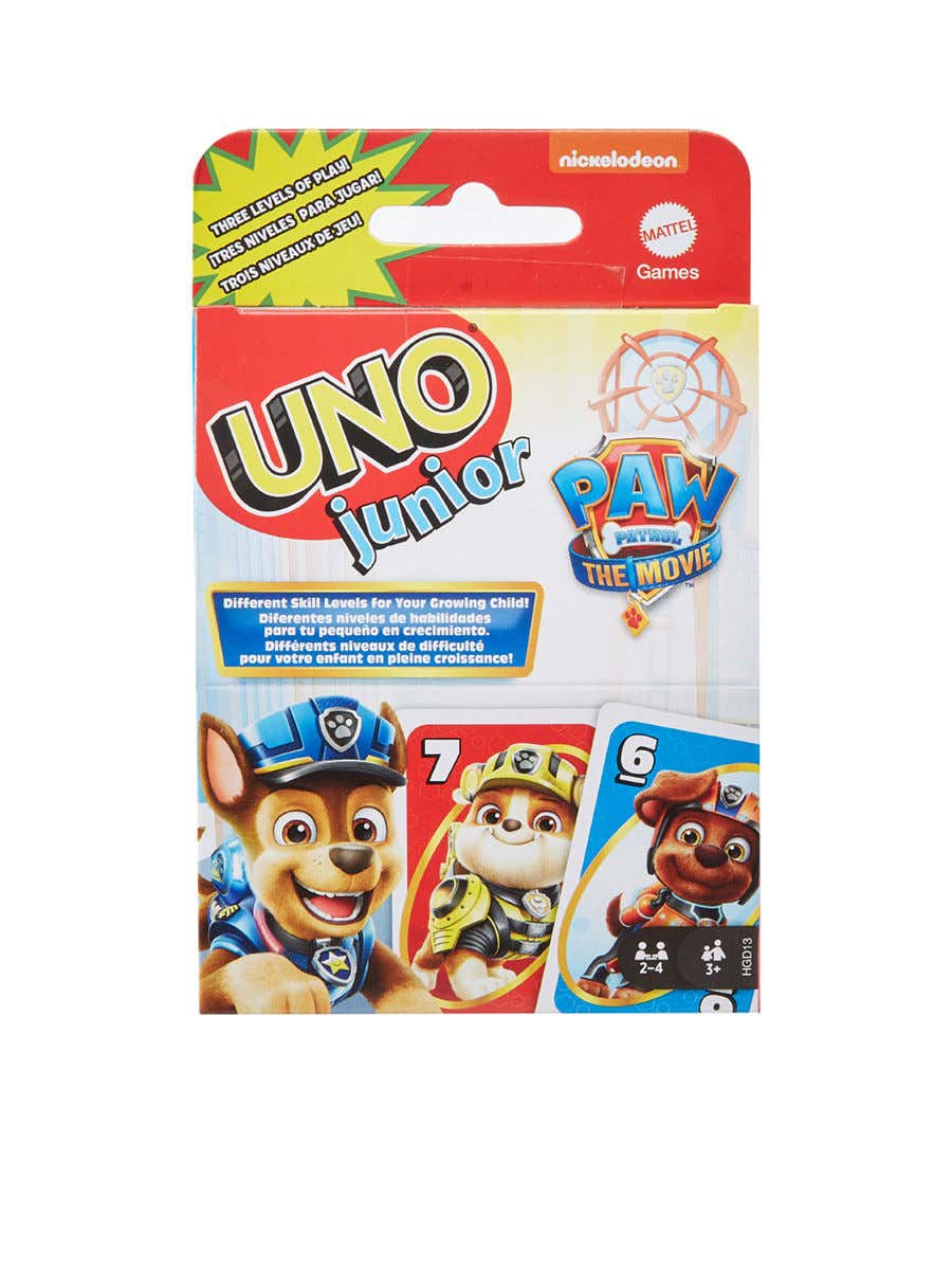 UNO Junior Paw Patrol Kids Card Game for Family Night 56 Cards 2-4 Players
