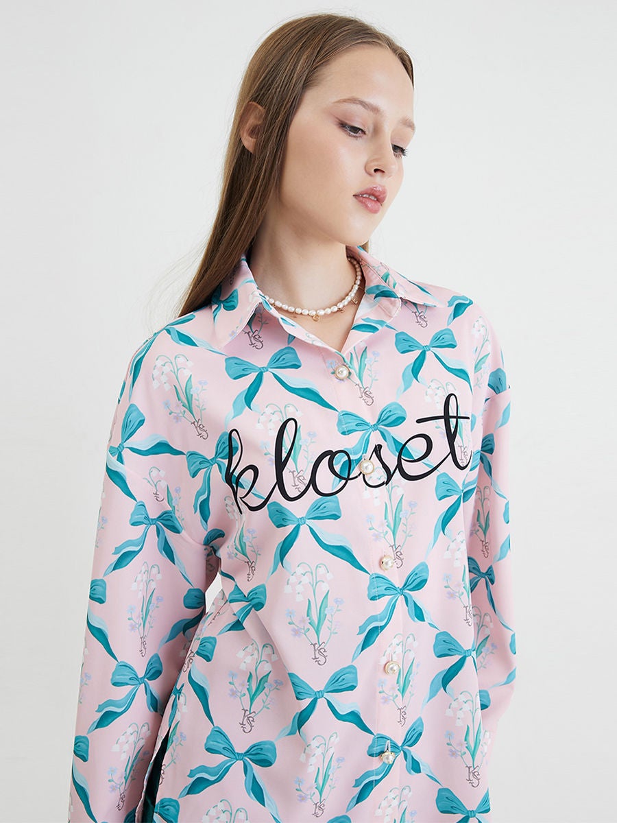 e-Tax | 30.0% OFF on KLOSET (AW23)Muguet Bow Top Pink