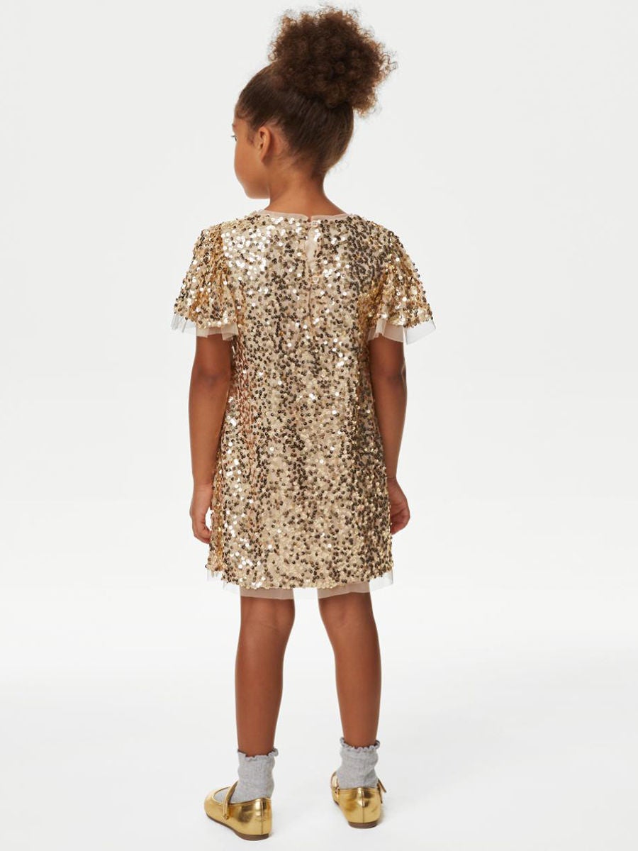 Marks and outlet spencer gold dress