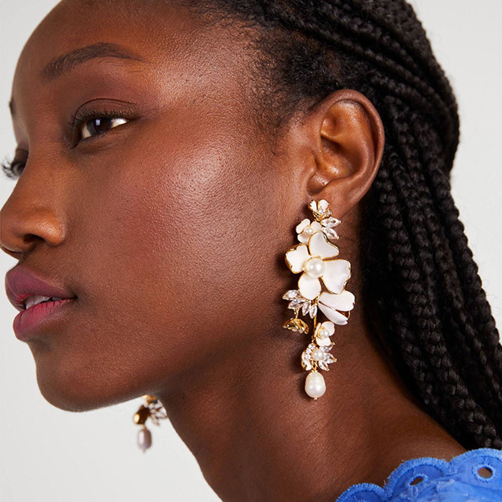 White 2024 statement earrings