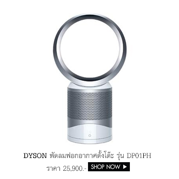 DYSON พัดลมฟอกอากาศตั้งโต๊ะ รุ่น DP01PH สีขาว-เงิน