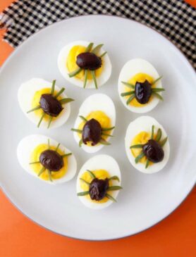 2 Deviled Egg Spiders