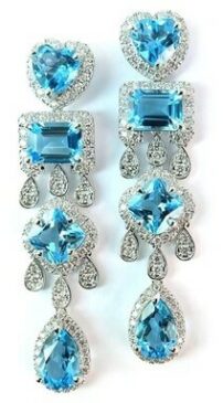 MONDAY BEAUTY GEMS BLUE TOPAZ EARRINGS