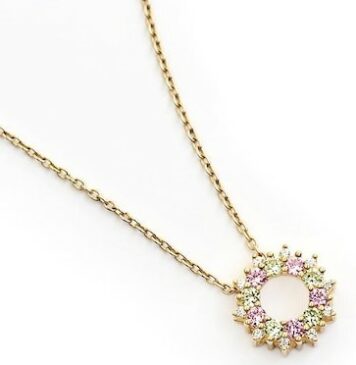 MONDAY JOY ROZE FINE JEWELRY PINK SAPPHIRE NECKLACE