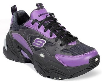 SKECHERS BLK PURPLE SNEAKERS