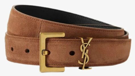 Saint Laurent monogramme suede belt