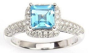 WEDNESDAY BEAUTY GEMS BLUE TOPAZ RING