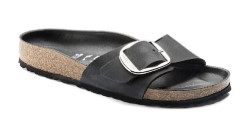 BIRKENSTOCK รองเท้าแตะ BLACK MADRID OILED LEATHER