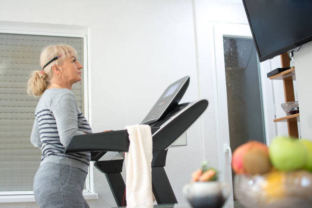 mom with exercise item